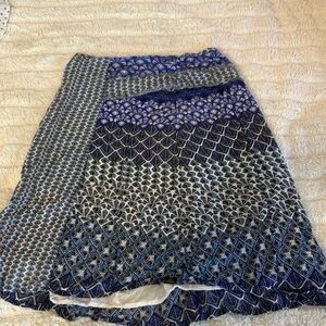 Prana midi skirt - blue - black - white - size 4